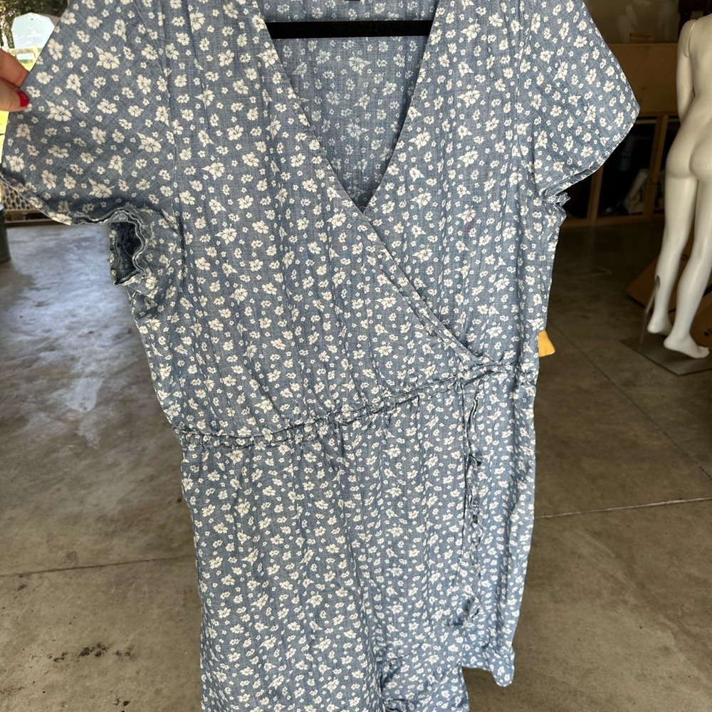 J. Crew Blue Floral Wrap Dress